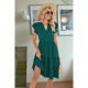 thumbnail image 5 of Vestido de Verano para Mujer, Cuello en V, Mangas con Volantes, Midi, Verde Oscuro, Talla XL, 5 of 6
