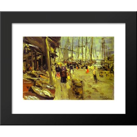 Pier in Arkhangelsk 20x24 Framed Art Print by Konstantin Korovin