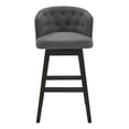 thumbnail image 3 of Saginaw 26" Counter Height Wood Swivel Tufted Barstool in Espresso Finish with Grey Fabric, 3 of 8