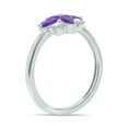 thumbnail image 4 of SZUL Women's Amethyst and Lab Grown Diamond Flower Ring in 10K White Gold, 4 of 6