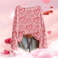 thumbnail image 2 of VISALY Valentine Heart Sweater Heart Sweater with Hearts Casual Sweaters Light Weight Sweater Pullover Sweaters Comfy Sweaters Tunic Sweaters Plain Sweaters Business Casual Sweater Light Pink Xl, 2 of 4