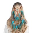 thumbnail image 1 of Eye-catching Feather Hair Hoop Bohemia Style Headband Wedding Party Women Bride Hair Styling Photoshoots Headwear deep red, 1 of 4