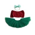 thumbnail image 1 of 3PCS Summer Baby Girl Off Shoulder Tube Tops and Ruffle Shorts with Headband 0-18 Months, 1 of 5