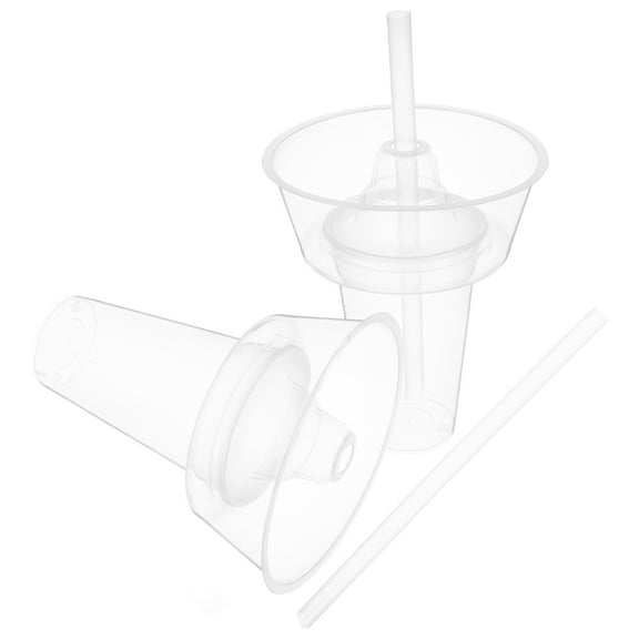 LEORX Reusable Snack and Drink Cup with Bowl for French Fries Made of PP Material Transparent 2 Sets