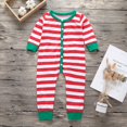 thumbnail image 2 of Pyjamas de Noël pour Bébé Garçon Fille Manches Longues Body Rayé Fermeture Boutonnée, 2 of 6
