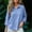A774 Sky Blue, variant on Linen Blouse for Women V Neck Notch Collar Three Quarter Sleeve Casual Loose Fit Solid Textured Fabric Soft Breathable Officewear Tunic Top