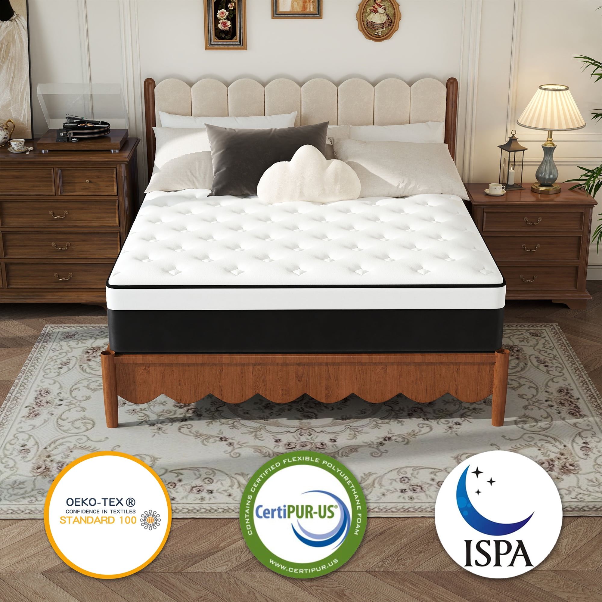 Twin Mattress, 14 inch Hybrid Mattress in a Box,Medium Firm