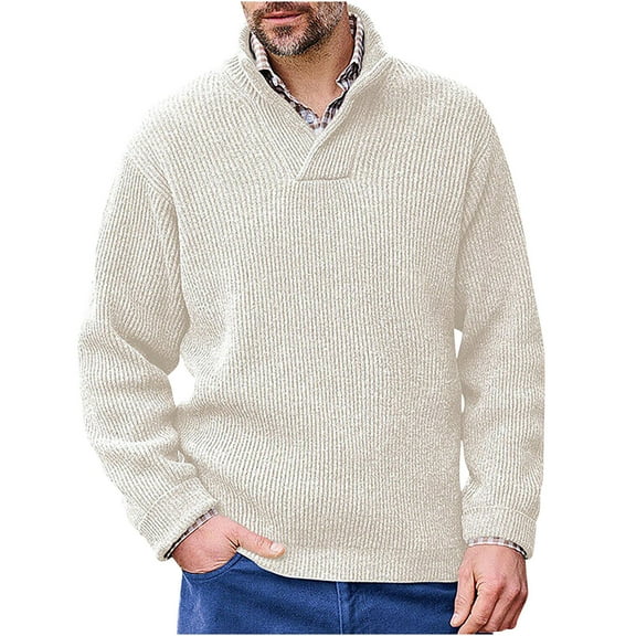 qucoqpe Sweaters for Men, Mens V Neck Sweater Slim Fit Comfortably Knitted Long Sleeve Casual Business Pullover Dress Sweater on Clearance