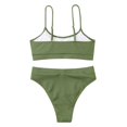 thumbnail image 4 of PENGXIANG Women Two Piece Bathing Suits Ribbed Sports High Waisted Bikini Set Spaghetti Strap Swimsuit Tummy Control Swimwear, 4 of 4