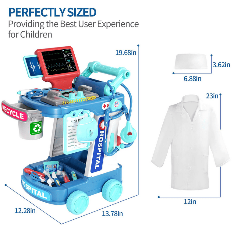 Free Shipping! richgv Kids Pretend Play Medical Kit with Cart