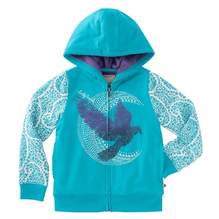 Lucky Brand Girl's Full Zip Plush Lined Hoodie Sweatshirts XS-5/6/Sprinkler(Blue)