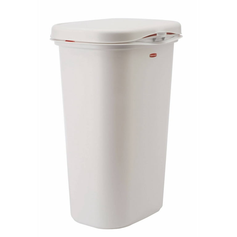 Rubbermaid 13 Gal. White Spring-Top Wastebasket FG5L5806WHT - The Home Depot