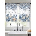 thumbnail image 2 of Blue Coastal Starfish Sheer Curtains 54 Inch Length 2 Panels for Living Room, Beach Nautical Shell Eucalyptus Summer Voile Kitchen Curtain Set, Luxury Privacy Drapes Window Treatment for Bedroom, 2 of 7