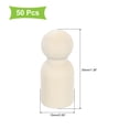 thumbnail image 2 of Uxcell 50 Pack Wood Peg Dolls 1.38 Inch Male Unfinished Natural Wooden Figures, 2 of 6