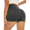 thumbnail image 1 of Butt Lifting Yoga Shorts for Women High Waist Tummy Control Hot Pants Textured Ruched Sports Gym Running Beach Shorts, 1 of 7