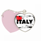 thumbnail image 1 of Me encanta Italia palabra amor corazon rectangulo Bolsa de viaje Mirror maquillaje corazón rosa, 1 of 4