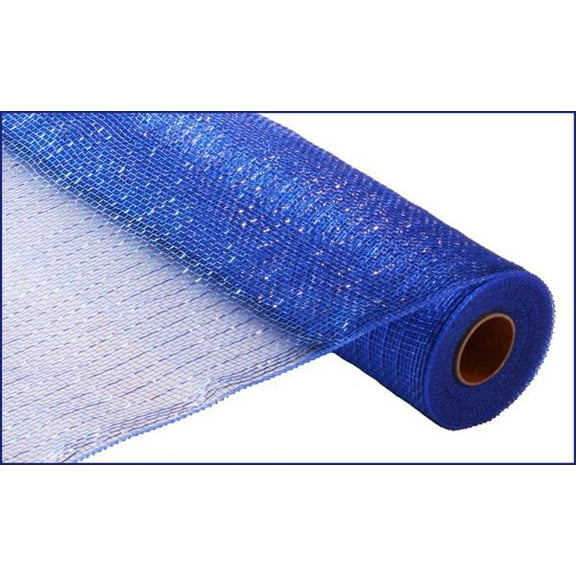 Metallic Poly Deco Mesh - Royal Blue - Metallic Foil