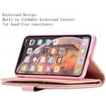 thumbnail image 3 of Wallet Case for iPhone XR,Magnetic Handbag Zipper Pocket PU Leather Flip with 9 Card Slots and Wrist Strap Folio TPU Inner Stand Case for iPhone XR - Rose Gold, 3 of 14