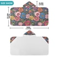 thumbnail image 4 of Yayeee Kids Hooded Towel with Hand Pockets Beach Soft Absorbent Bath Wrap 50 x 23.5 inch, Vibrant Blooming Flowers, 4 of 5