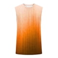thumbnail image 4 of Mens Sleeveless Tank Tops Workout Muscle Gym T Shirts Crew Neck Gradient Tee Tops Size 2XL Orange, 4 of 5