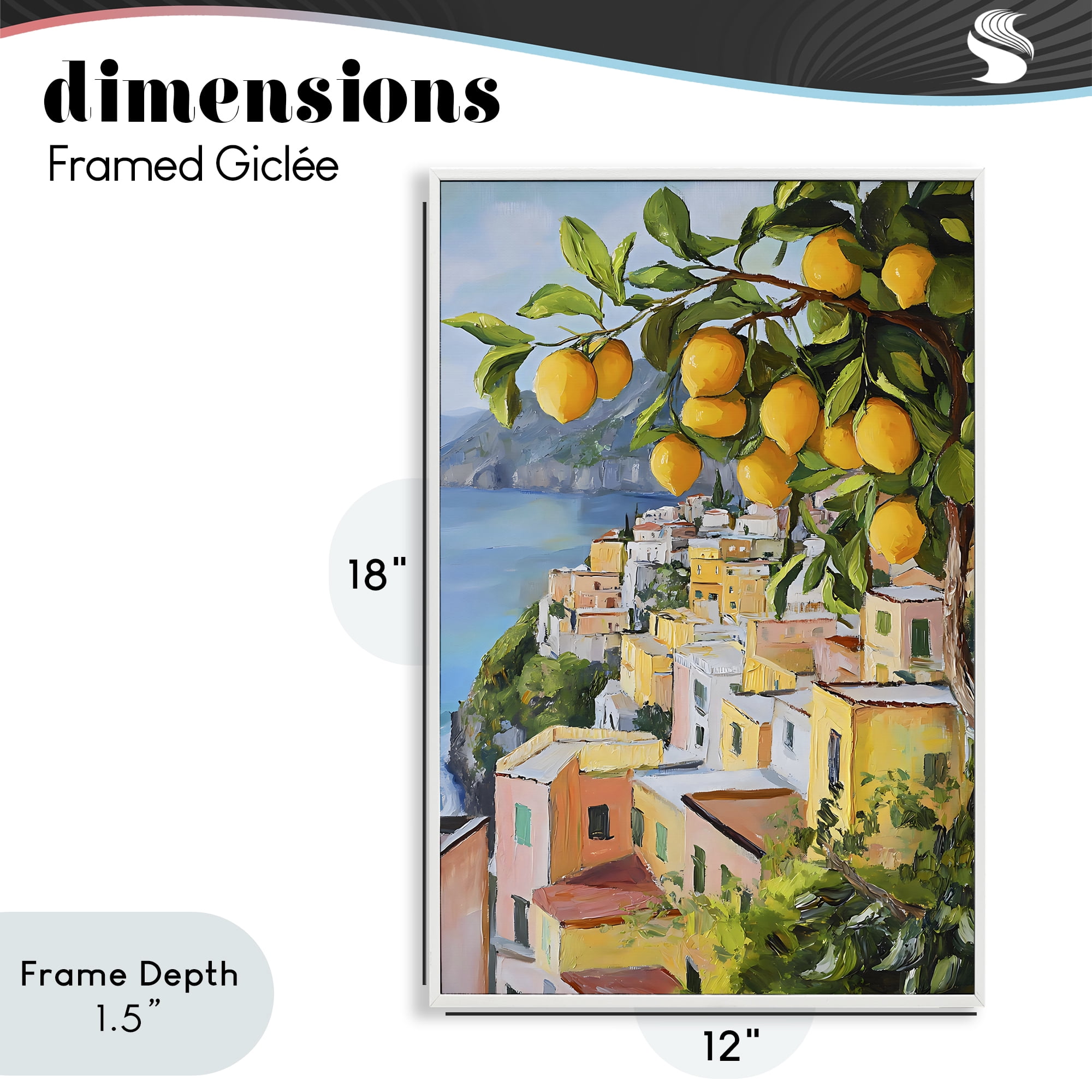 Stupell Industries Mediterranean Lemon Tree Scenery White Framed Giclee Art, design by Creative Studio