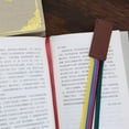 thumbnail image 4 of SHAR 4 Pieces Faux Leather Ribbon Bookmarks Bookmark with 5 Colored Ribbons Book Markers for Roman Bible Books, 4 of 5