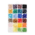 thumbnail image 1 of John Bead 1200pcs 6x5mm Assorted Glass Beads, Colorful Round Bead for DIY Crafts Jewelry Making Bead Box, 1 of 4