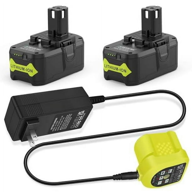 Batería de Repuesto de Litio Ryobi de 6000mAh 18V para Batería de Litio Ryobi 18V ONE+ P102 P103 P104 P105 P107 Batería de Herramientas Inalámbricas de 18 Voltios Incluye Cargador P119