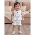 thumbnail image 5 of Miaouyo Kids Baby Girls Summer 2 Piece Outfits 6 12 18 24 Months 2T 3T 4T 5T Berry Print Sleeveless Round Neck Tank Tops and Ruffled Shorts Set, 5 of 9