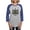 Heather/Blue, variant on - Psi Upsilon Colored Crest Long Sleeve T Shirt - Womens Baseball Tee