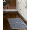 thumbnail image 3 of TOWN & COUNTRY LUXE Livie Forever Vintage Everwash® Washable Multi-Use Decorative Rug, Kitchen Rug, Low-Profile Door Mat, Bedroom Rug and Dorm Room Rug with Non-Slip Backing, Blue/Ivory, 24"x40", 3 of 6