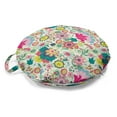 thumbnail image 1 of Floral Round Floor Cushion with Handle, Colorful Botanical Motifs with Various Flowers and Leaves, Decorative Pillow for Living Room & Dorms, 18" Round, Multicolor, by Ambesonne, 1 of 4