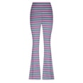 thumbnail image 6 of QATAINLAV Womens Flare Leggings, High Waisted Flared Leggings Bootcut Casual Workout Yoga Pants Fashion Stripe Bell Bottom Pants Fall Clothes White XL, 6 of 8