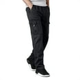 thumbnail image 2 of Cargo Pants for Men 2025 Casual Elastic Waist Loose Fit Straight Leg Work Pants with Pockets Mens Trousers, 2 of 6