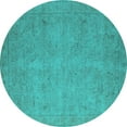 thumbnail image 1 of Ahgly Company Indoor Round Oriental Turquoise Blue Industrial Area Rugs, 6' Round, 1 of 4