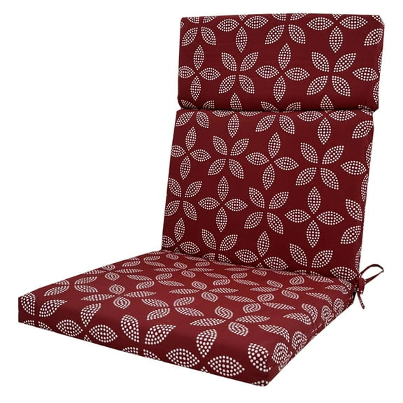 Water Resistant Patio Chair Cushion Set with High Back - Outdoor Indoor Seat & Backrest Pads, Removable Machine Washable Covers for Dining, Camping, Beach, and Office Chairs