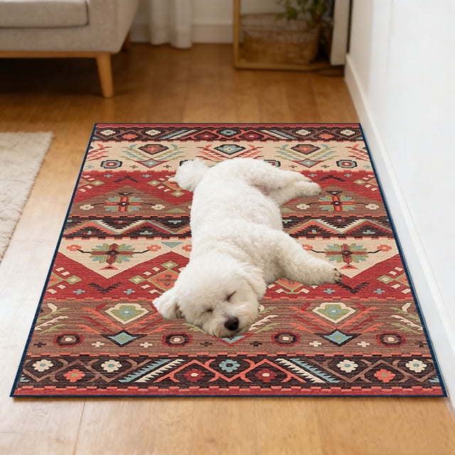 Bohemian Style Pet Changing Pad, Washable Cage Mat With Waterproof Non-Slip Structure, for Sofa and Car Protector, Multi-color
