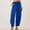 Blue, variant on juhao Women's Capri Pants High Waist Drawstring Cinch Bottom with Button Loose Casual Trouser with Pockets Lightweight Solid Color Beach Pants