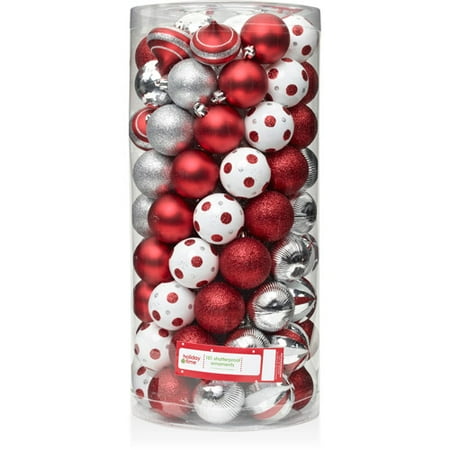 Holiday Time 60mm Round Red Shatterproof Christmas Holiday Time 60mm Round Red Shatterproof Christmas