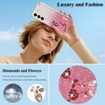 thumbnail image 2 of Soft Floral Phone Case for Samsung Galaxy S21 FE 5G Case Clear Silicone Slim, Luxury Aesthetic Samsung S21 FE Case Gliiter for Women Purple Cover Shockproof (Pink), 2 of 14