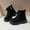 Black, variant on Ulitacool Boots For Girls Girls Suede Ankle Boots With Side Zipper And Lace Up For Autumn And Winter Wear Sole Cute Soft Feetwear 18-24 Months Black
