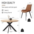 thumbnail image 2 of Jiexi Mid Century Modern Collection 46.4" Round Steel Legs Dining Table, Oak, 2 of 5