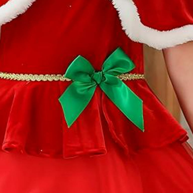 Otqutp Girls Christmas Santa Dress Shawl Outfit Festival Stage Performance  Birthday Party Accessories Dress up for Kids - Walmart.com