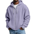 thumbnail image 2 of Waffle Knit Hoodies For Men Full Zip Hooded Cardigan With Pocket Lightweight Loose Fit Athletic Jackets, 2 of 9