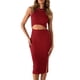 thumbnail image 1 of Vestido PRETTYGARDEN Midi Ajustado Rojo Sin Mangas XL, 1 of 5