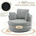 thumbnail image 6 of Muumblus Large Swivel Chair, Modern Oversize Accent Barrel Chair Comfy Round Armchair for Living Room, Gray, 6 of 6