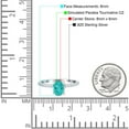 thumbnail image 4 of Accent Wedding Ring Simulated Paraiba Tourmaline CZ 925 Sterling Silver Size 10, 4 of 4