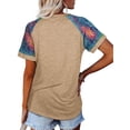 thumbnail image 3 of XCHQRTI Women Camouflage Splicing Tshirt Casual Loose Short Sleeves Tee Tops, 3 of 4