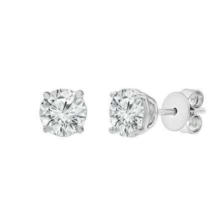 Unique Moments 2.00 Ct Round Cut Lab Grown Diamond Stud Earrings in 10K Gold for Women