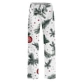 thumbnail image 4 of Women's Fashion Loose Christmas Print Casual Pants with Drawstring Elastic Waist, Comfortable Sleepwear and Loungewear Trousers for Home,White,2XL, 4 of 6